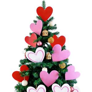Valentines Day Decorations Heart Picks, 12pcs 9"7.5" Large Valentine Tree Ornaments, Pink Red White Floral Picks for Wedding Anniversary Engagement Office Garlands Mantels Table Home Decor (Unpatterned)
