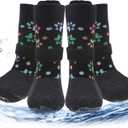 PUPTECK Anti Slip Dogs Shoes for Hot/Cold Pavement, Senior Booties, Rubber Boots & Paw Protectors for Small Medium Large Size Dogs to Prevent Licking, Grippy Socks for Hardwood Floors, Paw, Large 