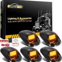 Partsam 5X Amber 24 LED Smoke Cab Roof Running Top Marker Lights 264146BK Assembly Wire Harness Replacement for 1500 2500 3500 4500 5500 2003-2018 Pickup Trucks