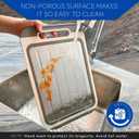 Double Sided Cutting Board - 2-Sided Chopping Boards for Kitchen - Versatile Wheat Straw PP, Stainless Steel Cutting Board for Meat, Fruit, Vegetables - Easy Cleaning Food-Safe BPA-Free - 9.8"x14.5"