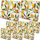SmoothNovelty 8 Pcs Lemon Printed Couch Cover Stretch Floral Sofa Cushion Bohemian Printed Washable Cushion Covers with Elastic for Furniture Chair Bottom