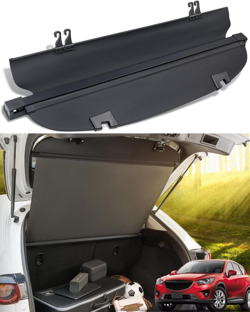 DiffCar Cargo Cover for Mazda CX5 2017-2025 | Car Accessories for Mazda CX-5 2025 2024 2023 2022 2021 2020 2019 2018 2017, Aluminum Retractable Cargo Cover Trunk Shield for CX5 Security Privacy