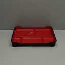 Restaurantware Bento Tek 14 x 9.1 x 2 Inch Compartment Lunch Plates 1 Japanese Style Adult Lunch Plate - With 5 Compartments Reusable Black & Red Plastic Separated Meal Plate For Hot & Cold Food