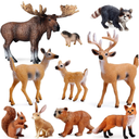 10pcs Forest Animals Figures, Woodland Creatures Figurines, Miniature Toys Cake Toppers
