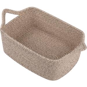 OIAHOMY Woven Basket, Gift Basket Empty with Gift Bags and Ribbons, Rope Baskets for Baby Showers, Storage Baskets with Handles for Nursery, Pet Toy Organizer - Brown (Medium: 13.5L*10W*6H)
