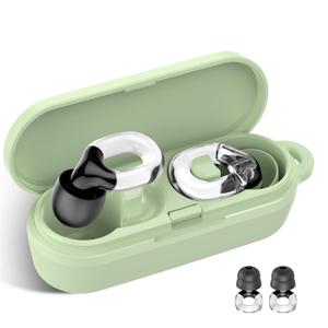 Ear plugs for sleeping, 35dB Noise Reduction Hearing Protection EarPlugs, Reusable Silicone Earplug, 7 Pair Eartips in XS/S/M/L Replaceable Single/Double Ear Plug for Sleep, Study, Events(Transparent)