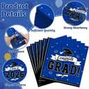 50 Pack Graduation Napkins, 6.5 X 6.5 Inches Blue Graduation Decorations 2026, Disposable Grad Napkins Class of 2026 Decorations with Caps Ribbons Style, Grad Paper Tissues for Graduate Party Supplies