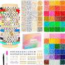 Friendship Bracelet Kit, 14,000pcs 48 Colors Bracelet Making Kit Clay Beads with Number Letter Bead Set Concert Merch Arts and Crafts Gifts for Kids Teen Girls Jewelry Making Supplies Bracelet Maker1