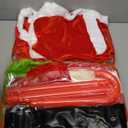 Christmas Green Monster Costume Kids Furry Santa Claus Outfit Christmas Cosplay Costume Holiday Party Dress up (Medium)