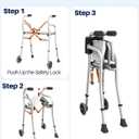 Walkers for Seniors with Seat,Front Wheel Walker Lightweight Quick Folding | Aluminum Rolling Walker with seat,Height Adjustable Standard Walker, 5"Wheels, Supports 350lbs,Compact Travel Walker (Silver)