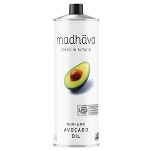 MADHAVA Avocado Oil (33.8 oz, 1L Tin), Single Source, 100% Pure, Neutral Flavor, High Heat Cooking Oil, 520-Degree Smoke Point, Non-GMO (EXP 11/21/27)