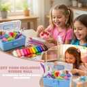 DIY Squishy Making Kit -14 TPR Skin,Stress Ball Making kit with Storage Box | Skins include (Stress Ball,Milk bottle,Ice Cube,Cat Paw),Make Your own Squishy,Crunchy Stress Ball For stuff for girls 10-12