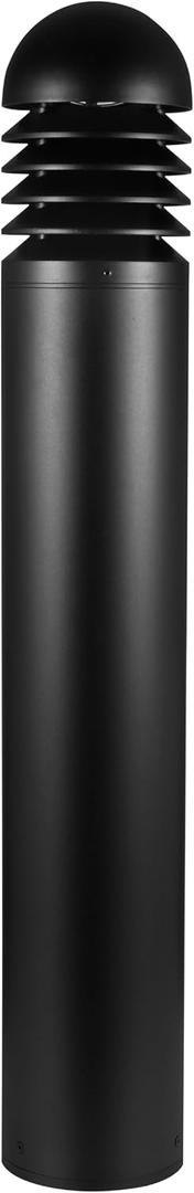 Bollard Light 39", 120-277V, 20W, 3CCT 3000-5000 Kelvin, Louvered Dome, Vandal Proof