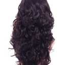 22 Inches Retro Beehive Dark Brown Wigs for Women Long Wavy Wig with Bangs Synthetic Natural Wig for 60s 70s 80s Cosplay,Halloween,Daily Use