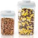 Pop Airtight Containers for Food Storage, Leakproof Air Tight Containers Pantry Storage Containers with Lids - Set of 2 (2.0Qt&0.9Qt)