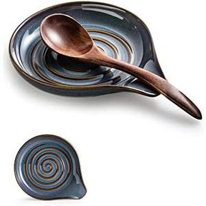 Cormomu Spoon Holder, Cooking Spoon Rest for Stove Top Utensil Rest for Spoons, Ladles, Tongs, Spatula, Large Spoon Holder with Handle for Easy Grip Framhouse Decor Cute Kitchen Gadget, Gray and Blue Cormomu Spoon Holder, Cooking Spoon Rest for Stove Top Utensil Rest for Spoons, Ladles, Tongs, Spatula, Large Spoon Holder with Handle for Easy Grip Framhouse Decor Cute Kitchen Gadget, Gray and Blue