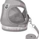 Cat Harnesses and Puppy Harness with Leashes Set, Escape Proof Cat Harness, Adjustable Reflective Soft Mesh Vest Fit Puppy Kitten Rabbit Ferrets's Outdoor Harness(Grey, Size XL)