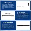 waltyotur Spare Tire Lug Wrench Tool Kit for Jack Replacement for 2007-2015 Ram 2500 3500 with Case
