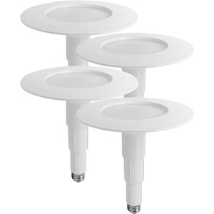 Soliseed 4 Pack 5/6 Inch LED Can Lights Length Adjustable Recessed Lights, Retrofit Downlight ETL Damp Rated,12W=60W,5000K Daylight,800LM, Dimmable, Bevel Trim, Easy Install