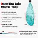Angler Kayak Paddles Carbon Fiber Shaft and Plastic Blade, Floating Adjustable Fihsing Kayak Oars with Paddle Leash, 230-250cm/90-98 inch, Teal