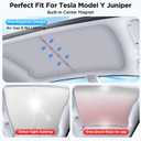 2026 Upgraded for Tesla New Model Y Juniper 2025 2026 Sunshade Roof [No Sag,Ice-Crystal Cooling Coatings] Heat Insulation Glass Roof Sun Shade for Tesla Model Y Accessories 2025 2026 Beige