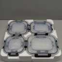 8 Pack Borosilicate Glass Food Storage Containers with Lids, Glass Meal Prep Containers, Airtight Bento Lunch Boxes with Leak Proof Locking, Oven, Freezer and Dishwasher Safe, BPA Free, 5-35oz (Deep Black)