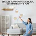 Snuggle & Play Cat Wall Shelves & Climbing System Modern Furniture Set with 3 Steps & Perch for Indoor Cats, Includes Wand Toy