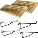 2 Pack Wooden Pegboard Shelves, 1/4 inch Peg Board Organizer Accessories, Shelves and Baskets Brackets, Display and Storage Shelving Rack for Garage Workbench Art Craft Room Office Hobby Workshop