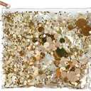 Packed Party Spirit Squad Confetti Everything Pouch, Makeup Bag, Travel Bag,Cosmetic Bag for Women (Good As Gold) (Blue)