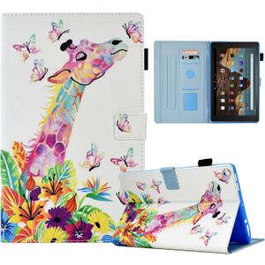 DTangLsm for Amazon Fire HD 10 Case - 2019/2017/2015 Release 9th / 7th / 5th Generation Kindle Fire 10 Tablet Case with Auto Wake/Sleep & Multiple Angels Viewing, Giraffe (13-Giraffe Butterfly)