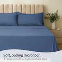 LuxClub 4 PC Queen Sheet Set, Breathable Luxury Bed Sheets, Deep Pockets 18" Wrinkle Free Cooling Sheets Machine Washable Hotel Bedding Silky Soft - Oxford Queen