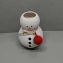 Ceramic Christmas Vase, Snowman Decor vases, Xmas Home Decor, Christmas Decorations Indoor Snowman Ornaments for Winter Holiday Farmhouse Mantle Centerpiece Decor