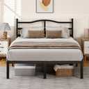 14 Inch King Size Bed Frame with Headboard, Heavy Duty Metal Platform Bed Frame King Size Mattress Foundation with Sturdy Steel Slats, Easy Assembly Noise Free