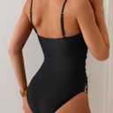 B2prity One Piece Swimsuit for Women Tummy Control Slimming Bathing Suit Color Block Swim Suit Modest Swimwear (Black, M)