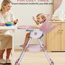 High Chairs for Babies and Toddlers, 4 in 1 Convertible Baby High Chair, Portable High Chair for Travel with Adjustable Height and Back, Foldable HighChair with Wheels& Pu Cushion