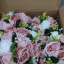 Hotop 12 Pcs Artificial Rose Flower Balls for Centerpieces, Silk Roses Kissing Balls Romantic Faux Floral Arrangements for Engagement Wedding Home Decor (Dusty Pink,Pink,White)