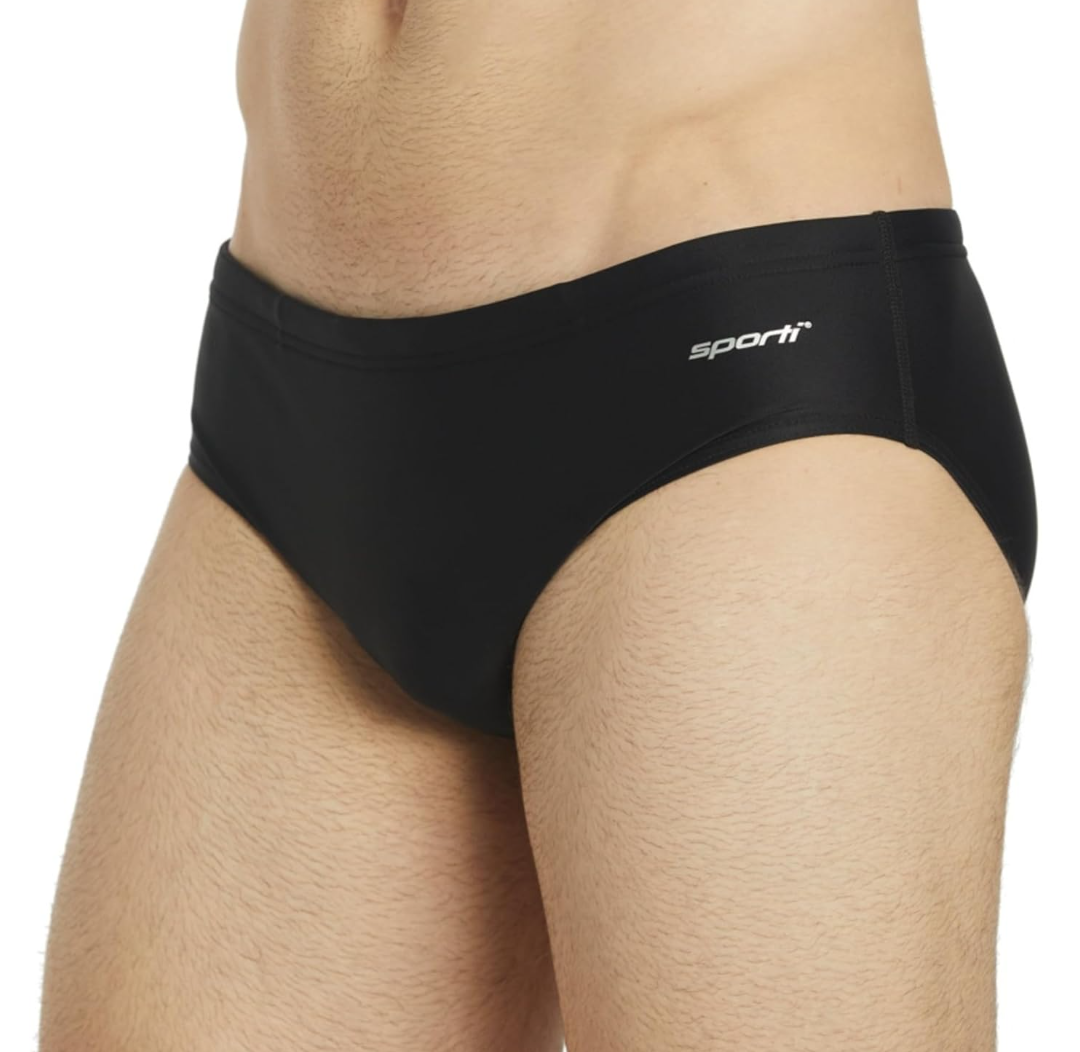 Sporti Men's Swim Briefs - Printed Color & Solid Swimsuit Training Suit - Men's Athletic Swimwear Briefs for Lap Swimming
