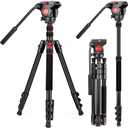 Victiv Camera Tripod, 72" Video Tripod with Fluid Head, Aluminum Heavy Duty Tripod with Carry Bag, Professional Camera Tripods & Monopods, Compatible with Canon, Sony, DSLR, Camcorder (Red)
