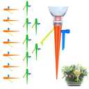 14Pcs Upgrade Plant Self Watering Spikes,Potted Plant Drip Irrigation Slow Automatic Release,Adjustable Watering System Devices with Control Valve Switch for Outdoor Indoor Plants (7 Green + 7Orange)