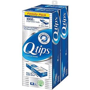 Q-tips Cotton Swabs, Family Pack, 2 Pack, 500 Swabs Each