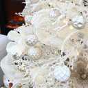 Sea Team 60mm/2.36" Delicate Contrast Color Theme Painting & Glittering Christmas Tree Pendants Decorative Hanging Christmas Baubles Balls Ornaments Set - 30 Pieces (Champagne & Matte)