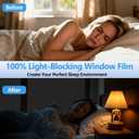 2 x 100% Total Blackout Window Film with 4 Tools,Static Cling and Easy to Install, Window Darkening Film, Heat Control, UV and Light Blocking,Privacy Protection-Total Black 17.5"x78.7"