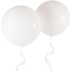 OUPKING Giant 36 Inch White Balloons - Thick Latex White Big Round Balloons 6 Packs