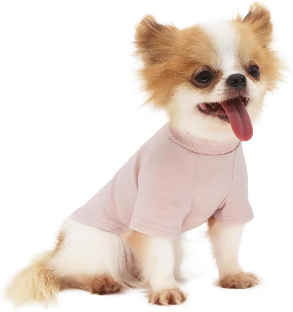 LOPHIPETS Everyday Soft Cotton Dog Short Sleeve T-Shirt for Small Dogs Breeds | Fits 6.5-10 lbs | Pink, Large