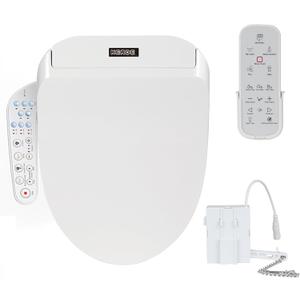 KERDE P30A Electric Bidet Toilet Seat with Auto Flush & Dual-Control (Remote+Panel) Heated Seat, Warm Water Wash, Self-Cleaning Nozzle, Universal Fit for Elongated Toilets (Remote+Armrest)