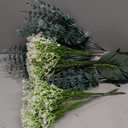 200 Pcs 8 Kinds Mixed Artificial Eucalyptus Stems Bulk Fake Silver Dollar Eucalyptus White Seeds Stems Bundle Faux Plants Greenery for DIY Bouquets Floral Arrangement Wedding Engagement Party Decor