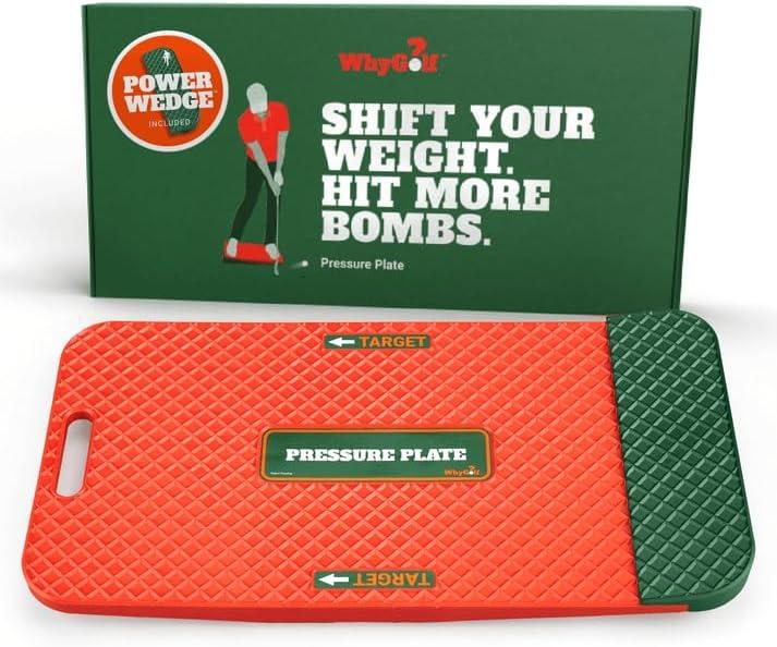 WHYGOLF Swing Trainer Pressure Plate with Power Wedge  Improve Weight Shift, Balance & Accuracy  Golf Training Aid for Increased Power & Control  Teaching Tool for Club Practice & Drills