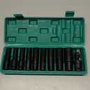 11 pcs 1/2 Metric Deep Impact Socket Set, Long Sockets 8mm to 24mm, Swivel Universal Joint and 1/4" Bit Adapter, Hex Drive, Flexible Angles Heavy Use for Power Drills, Impact Driver, Wrench