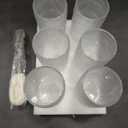 Vintage Glassware Drinking Glasses Set of 6,15 oz Hobnail Glass Cups,Embossed Clear Water Tumbler,for Beer,Cocktail,Whiskey,Juice and Various Mixed Drinks- 1 Cleaning Brush