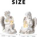 2 Pack Outdoor Angel Statue Garden Decor, Classic Solar Angel Figurine Decoration for Yard Art Indoor Porch Home Lawn Outside Light up Cherub Sculpture Guardian Wings Angel Memorial Gifts Christmas